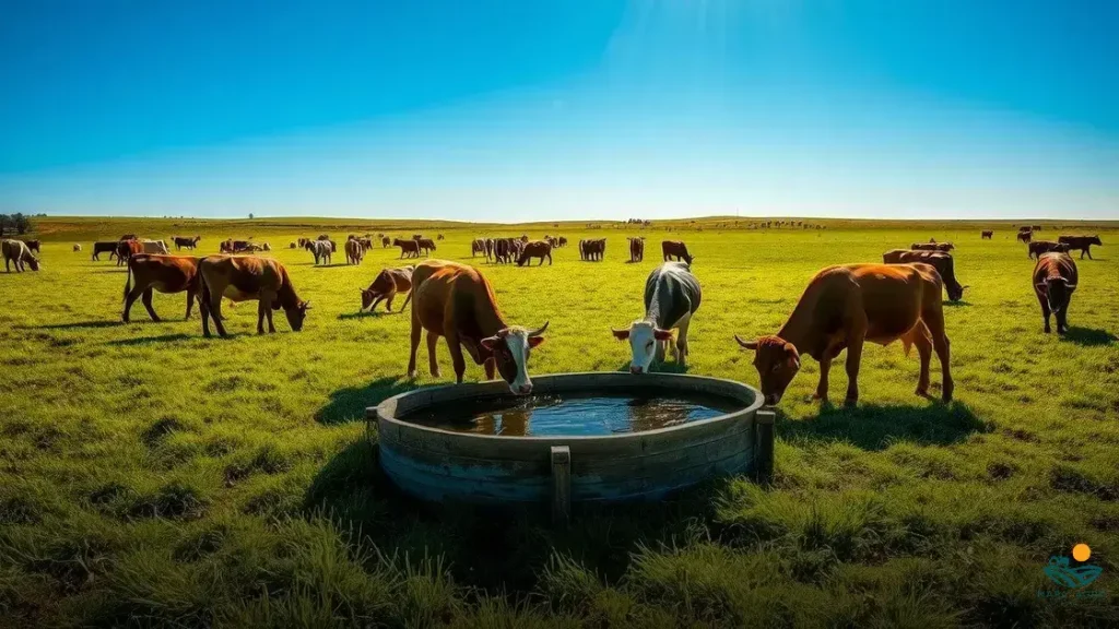 cocho de agua para gado