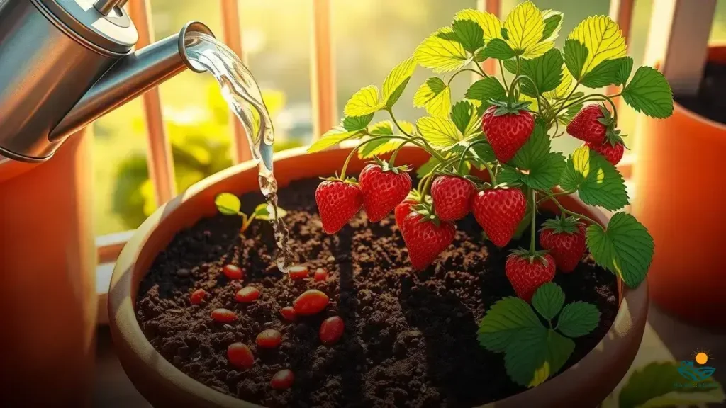 como plantar morango no vaso