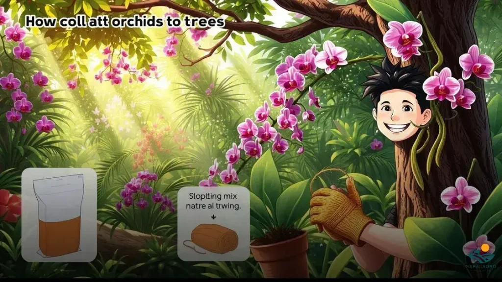 como plantar orquideas em arvores