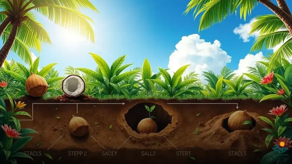 como plantar coco seco