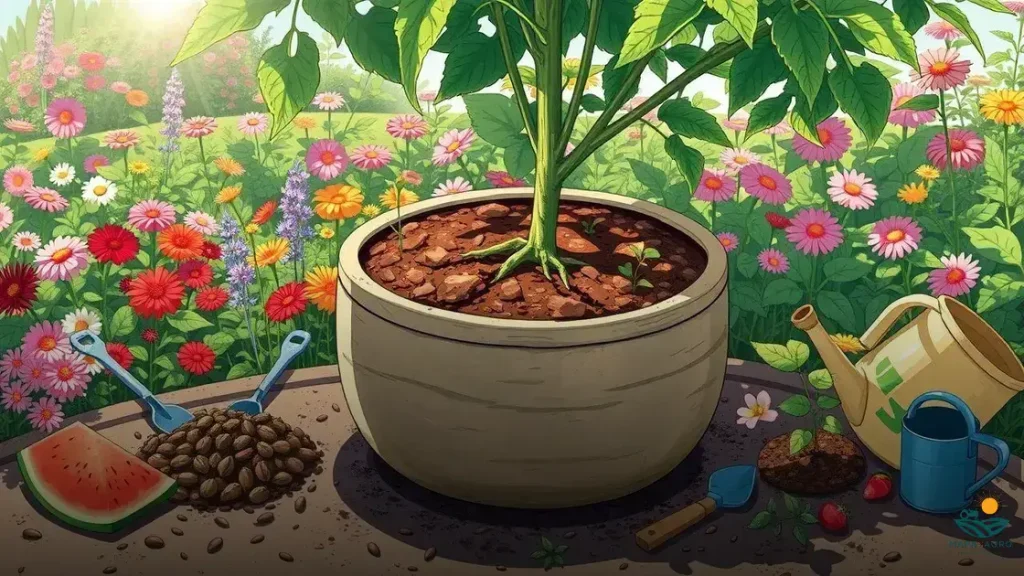 como plantar melancia no vaso