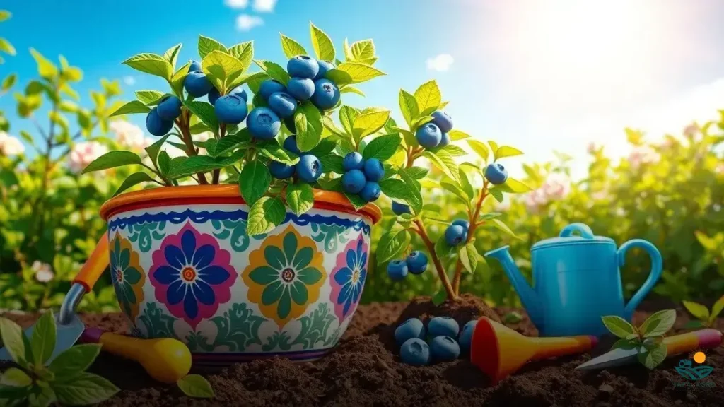 como plantar mirtilos em vaso