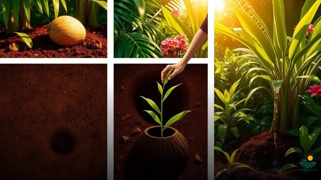 como plantar muda de côco