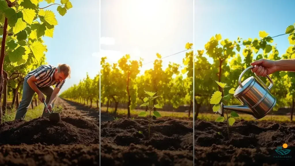 como plantar muda de uva