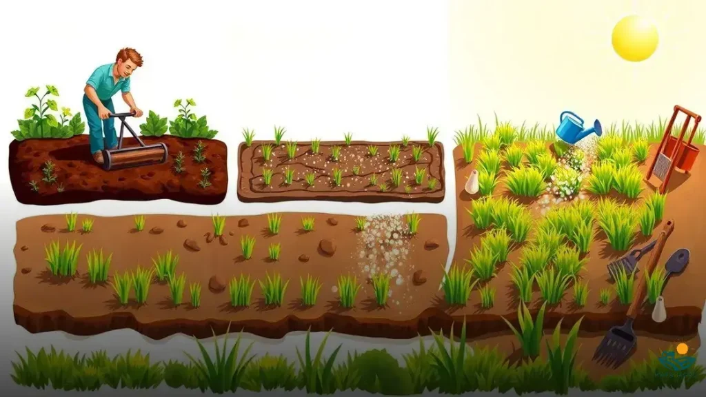 como plantar semente de grama