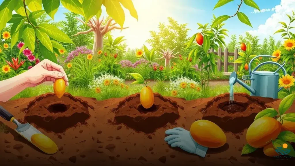 como plantar um caroço de manga