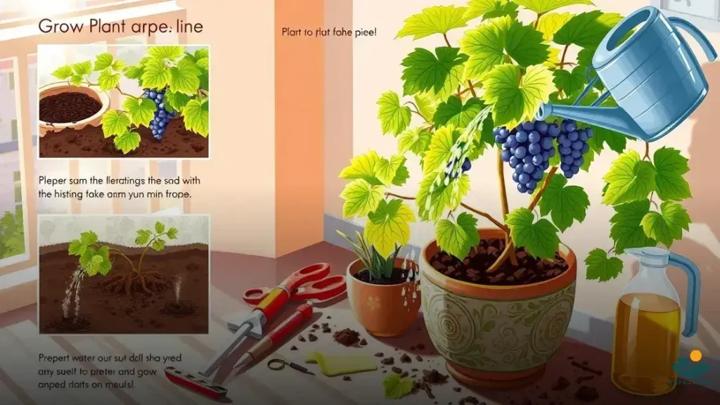 como plantar uvas em vaso