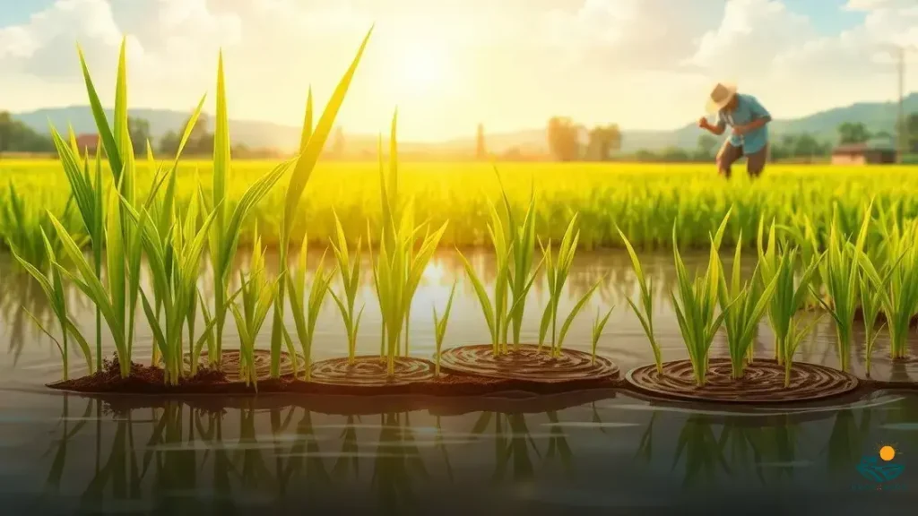como plantar arroz na água
