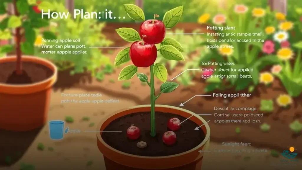 como plantar maça no vaso