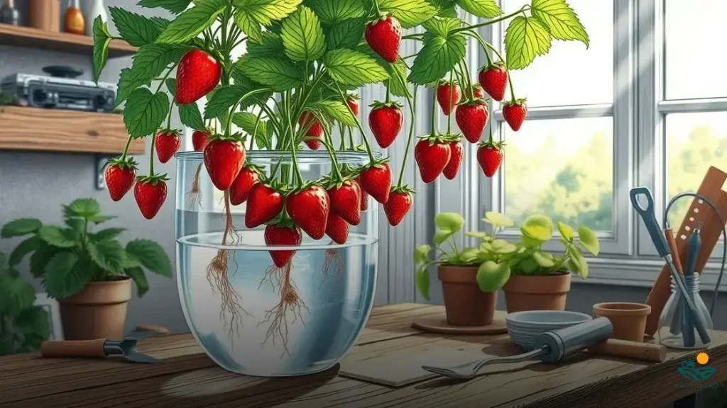 como plantar morango na água