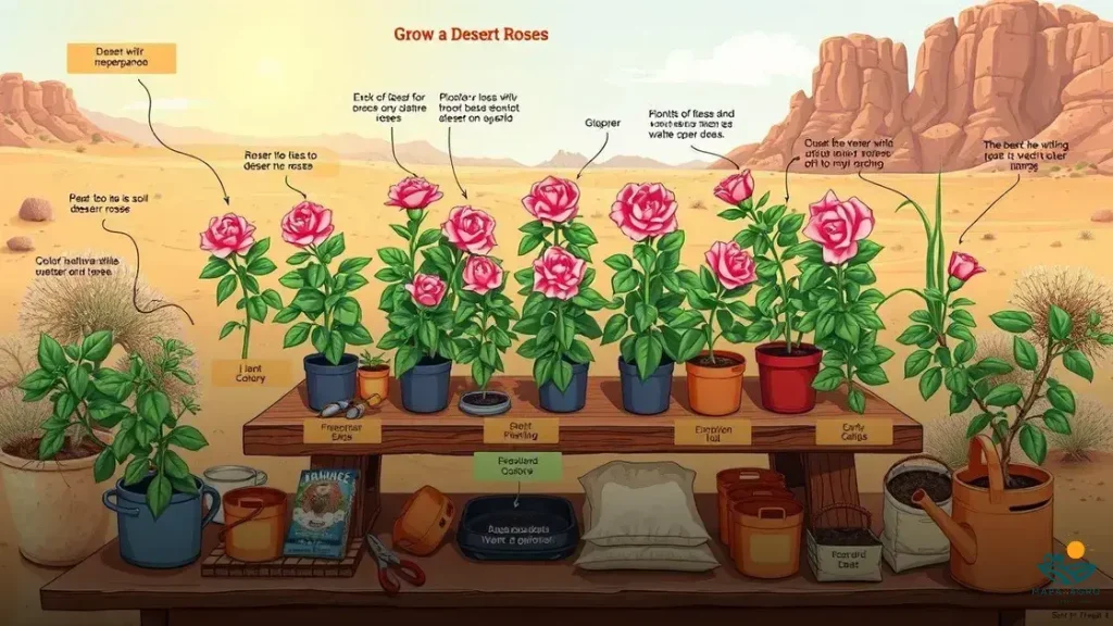como cultivar rosas do deserto