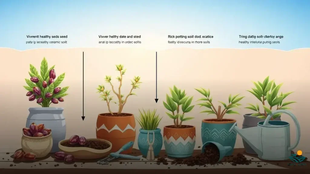 como plantar tamaras em vaso