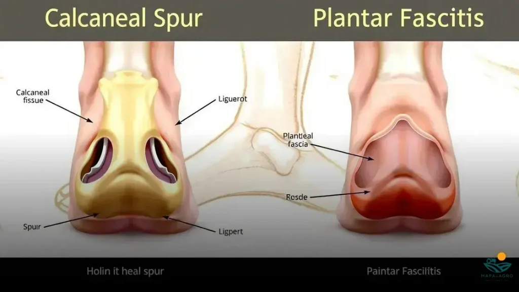 qual a diferença entre esporão e fascite plantar