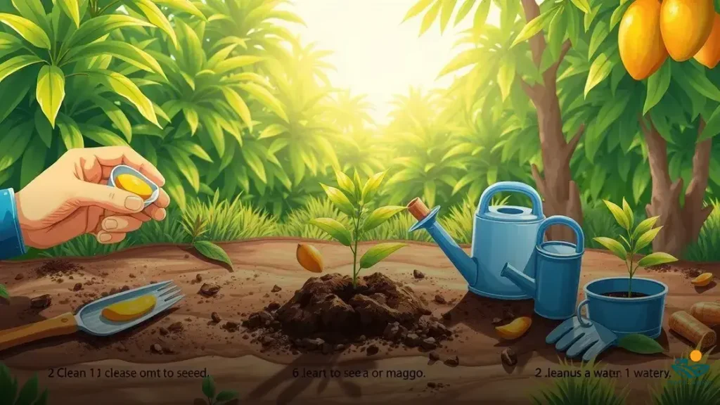 como fazer muda de manga com o caroço