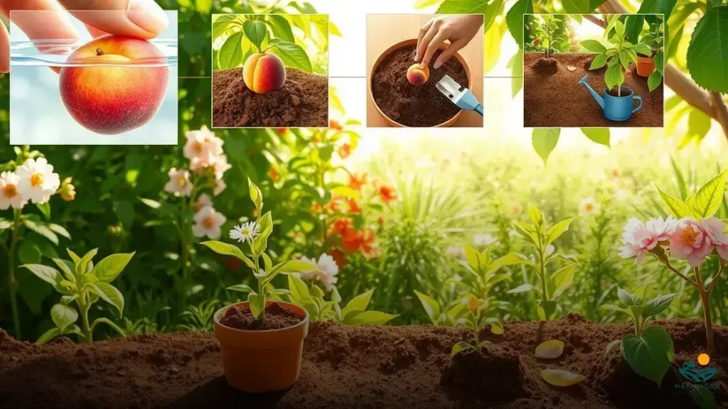como fazer muda de pessego com o caroço