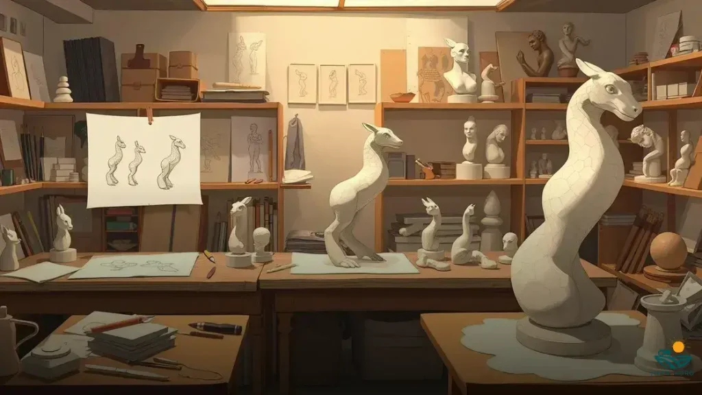o que muda de um desenho para uma escultura