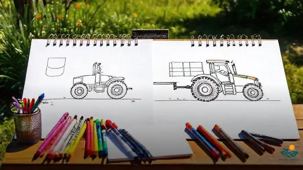 como desenhar um trator com carreta