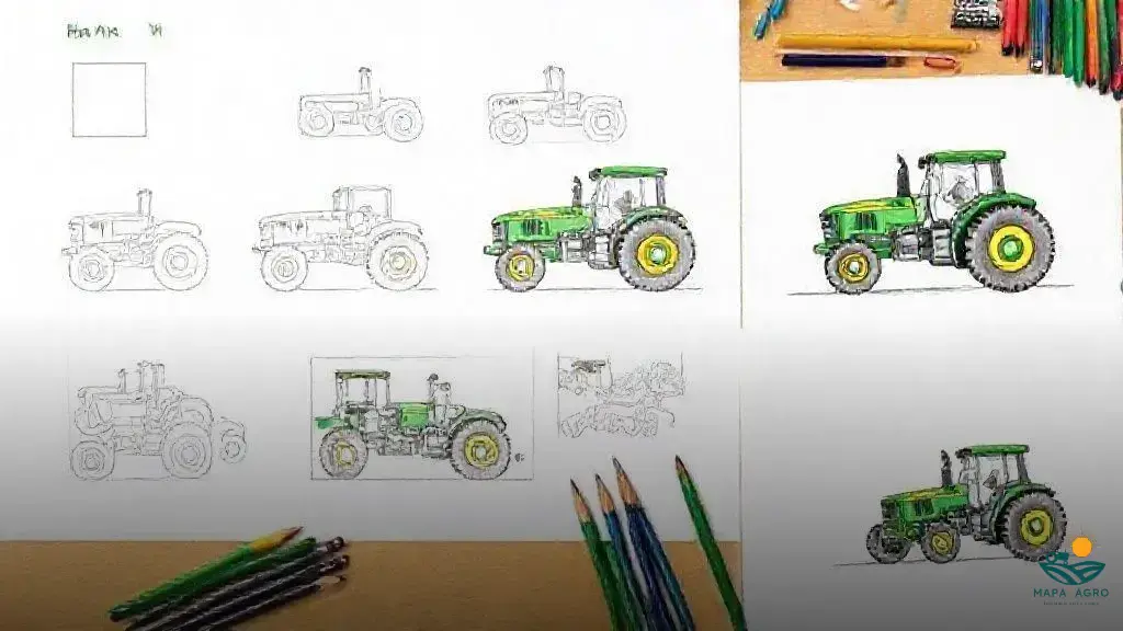 como desenhar um trator john deere